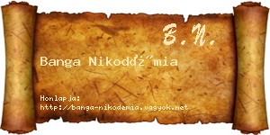 Banga Nikodémia névjegykártya